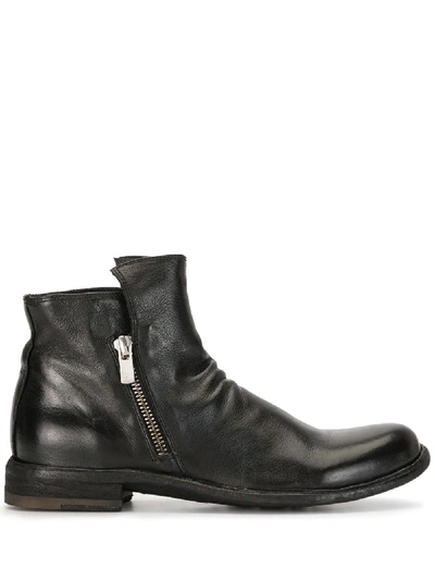 OFFICINE CREATIVE WEATHERED ZIP-UP BOOTS 