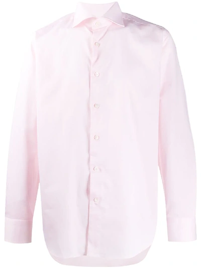 Canali Poplin Shirt In Pink