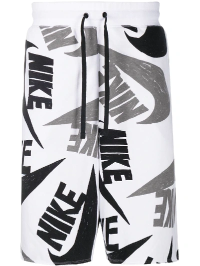 Nike Logo Print Track Shorts In Black