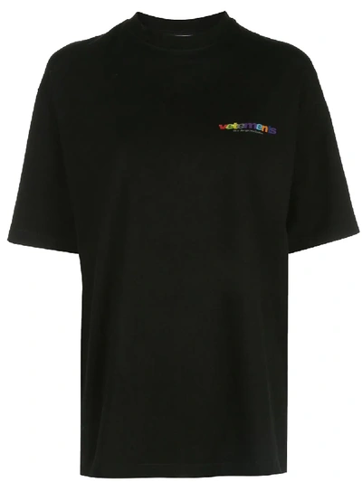Vetements Logo Print Crewneck T-shirt In Black