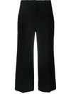 Valentino Pressed-crease Wide-leg Trousers In Black