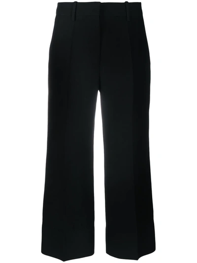 Valentino Pressed-crease Wide-leg Trousers In Black