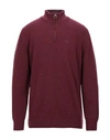 Barbour Men's Tisbury Quarter-zip Rib-cut Sweater In Maroon