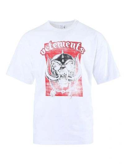 Vetements The World Motorhead Oversized Printed Cotton-jersey T-shirt In Silver