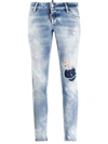 DSQUARED2 DISTRESSED-EFFECT CROPPED JEANS