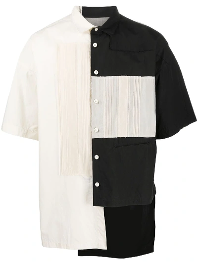 Ziggy Chen Asymmetric Hem Layered Shirt In Black