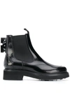 Off-white Leather Chelsea Ankle Boots In Black