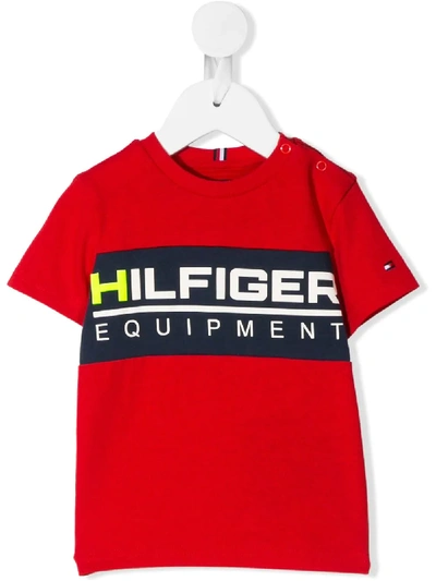 Tommy Hilfiger Junior Babies' Logo Printed T-shirt In Red