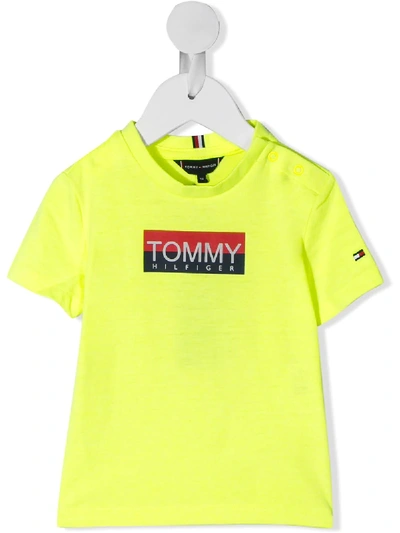 Tommy Hilfiger Junior Babies' Logo Printed T-shirt In Yellow