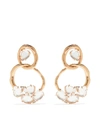 BRUMANI 18KT ROSE GOLD LOOPING DIAMOND AND QUARTZ EARRINGS