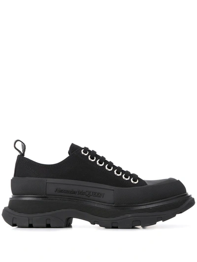 Alexander Mcqueen Tread Slick Sneakers In Black Silver