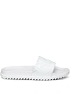 Fendi Diagonal Logo Pool Slides In White