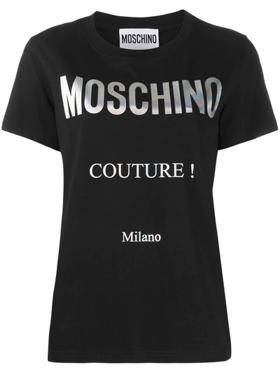 Moschino Logo Print T-shirt In Black