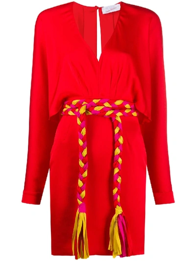 Giada Benincasa Tie-waist Crepe De Chine Mini Dress In Red