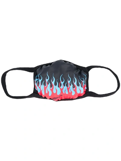 Vision Of Super Flame Print Face Mask In Black