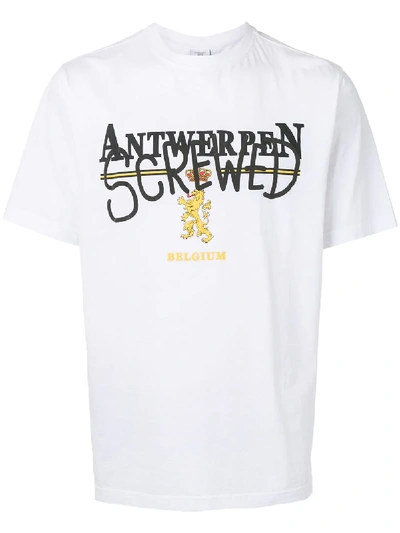 Vetements White 'antwerpen Screwed' T-shirt