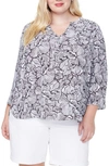 Curves 360 By Nydj Perfect Blouse In Floral Cosmos