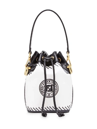 Fendi X Joshua Vides Mon Tresor Coated Bucket Bag In White