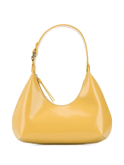 By Far Baby Amber Yellow Semi Patent Leather Bag