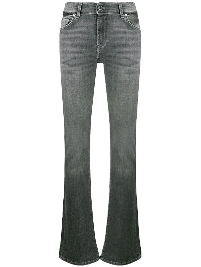 7 For All Mankind High Rise Flared Skinny Jeans In Grey
