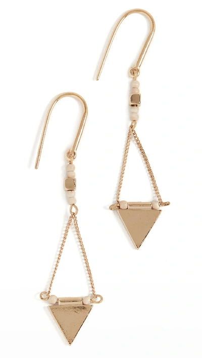Isabel Marant Beaded Triangle Drop Earrings In Ecru