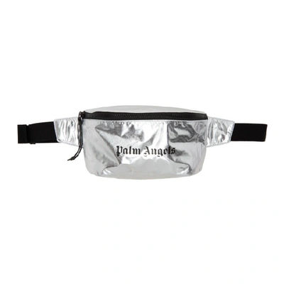 Palm Angels Gothic Logo Belt Bag In Silver