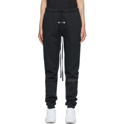 Essentials Black Fleece Lounge Pants In Stretchlimo