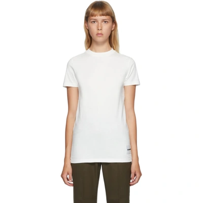 Jil Sander Three-pack Off-white Lower Patch T-shirts In 100 White