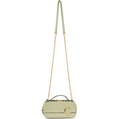 Chloé Chloe Green Croc Mini Chloe C Vanity Bag In 38a Lgteuca