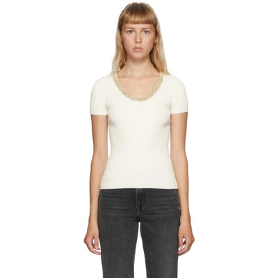 Alexander Wang Chain Collar Rib Knit T-shirt In White