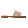 CHLOÉ CHLOE PINK WOODY FLAT MULES