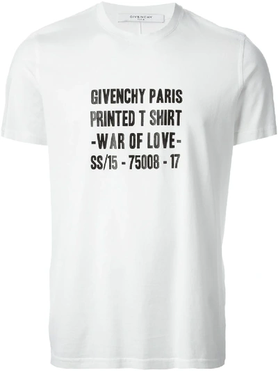 Givenchy 'war Of Love' T-shirt In White