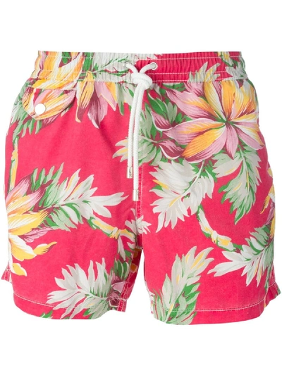 Hartford Badeshorts Mit Blumen-print In Red