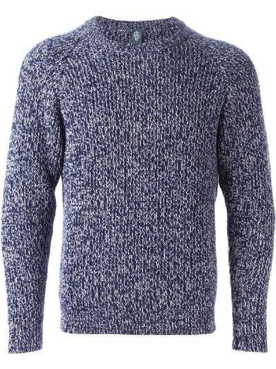 Eleventy Melierter Wollpullover In Blue