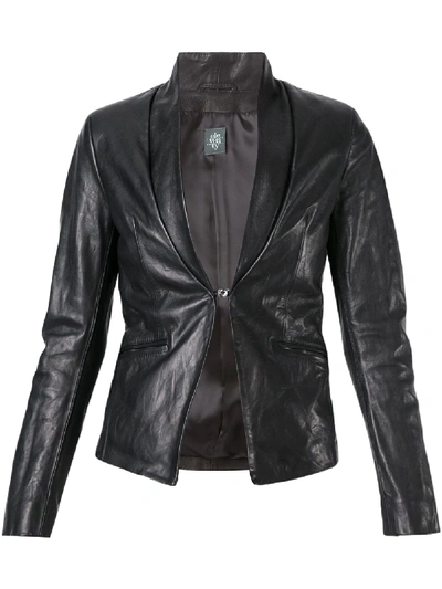 Eleventy Lederjacke Mit Schalkragen In Black