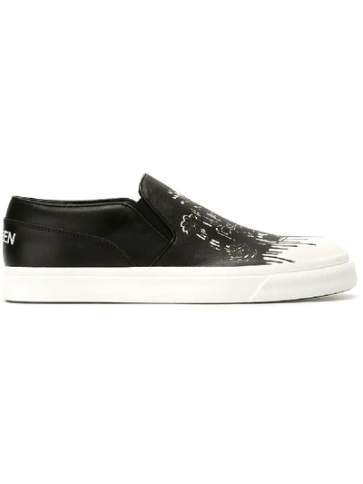 Alexander Mcqueen Slip-on-sneakers Mit Print In Black