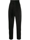RED VALENTINO PLEAT-DETAIL TAPERED TROUSERS