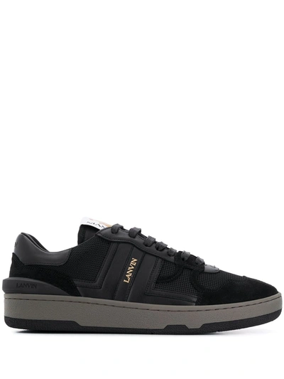 Lanvin Black Leather Clay Low Trainers