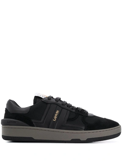 Lanvin Black Leather Clay Low Sneakers