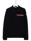 Moncler Long Sleeve Embossed Logo Shirt In Blue