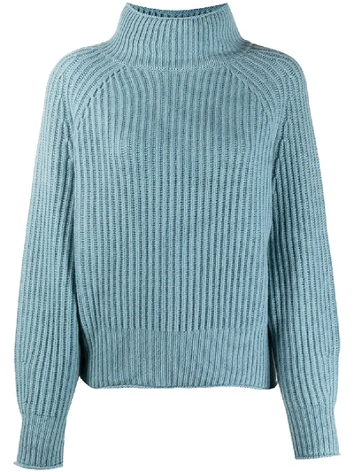 Allude Ribbed Knit Jumper In Blue