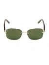 Cartier 58mm Rimless Rectangular Sunglasses In Gold