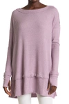 Free People North Shore Thermal Knit Tunic Top In Lilac