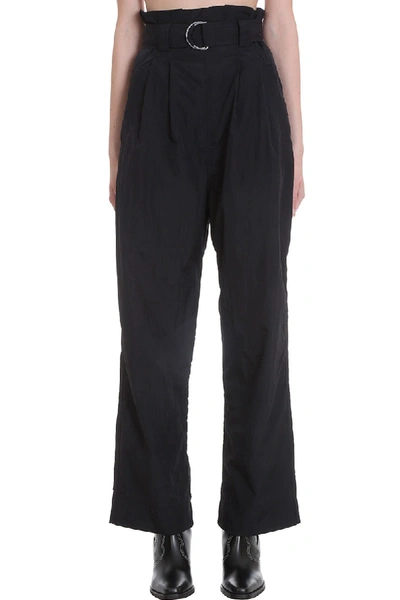 Ganni Trousers In Black Polyester