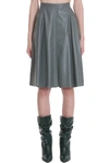 Drome Skirt In Grey Leather In Grey