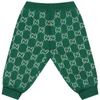 GUCCI GREEN PANTS WITH DOUBLE GG FOR BABY BOY,11431414