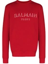 BALMAIN LOGO-PRINT LONG-SLEEVE SWEATSHIRT