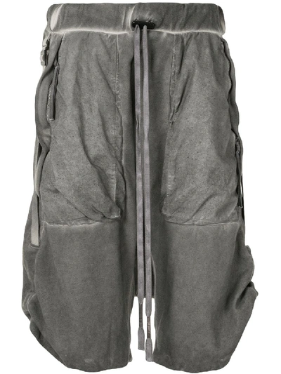 Boris Bidjan Saberi Drop-crotch Cropped Trousers In Grey