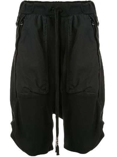 Boris Bidjan Saberi Drop-crotch Cropped Trousers In Black