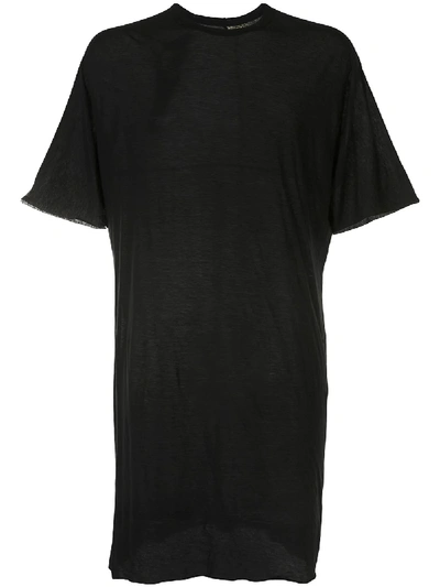 Boris Bidjan Saberi Short Sleeved Longline T-shirt In Black